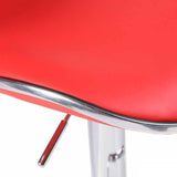 NNEDSZ 2X Red Bar Stools Faux Leather Mid High Back Adjustable Crome Base Gas Lift Swivel Chairs