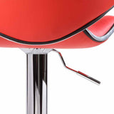 NNEDSZ 2X Red Bar Stools Faux Leather Mid High Back Adjustable Crome Base Gas Lift Swivel Chairs