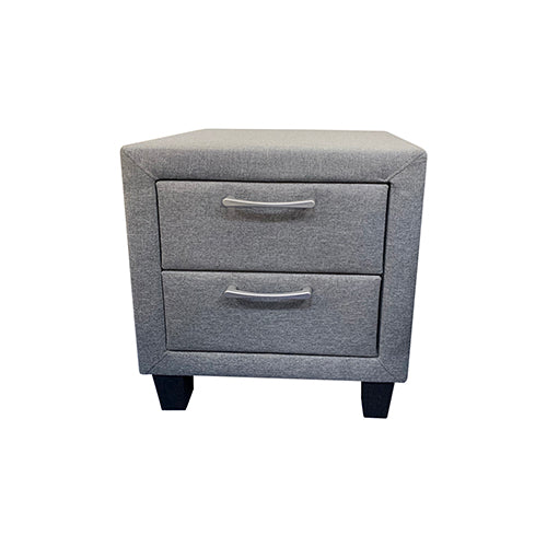 NNEDSZ Table 2 drawers Night Stand Upholstery Fabric Storage in Light Grey Colour