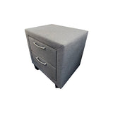 NNEDSZ Table 2 drawers Night Stand Upholstery Fabric Storage in Light Grey Colour