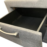 NNEDSZ Table 2 drawers Night Stand Upholstery Fabric Storage in Light Grey Colour
