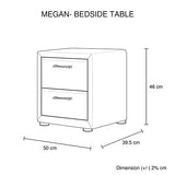 NNEDSZ Table 2 drawers Night Stand Upholstery Fabric Storage in Light Grey Colour