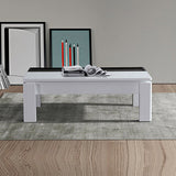 NNEDSZ Table High Gloss Finish Lift Up Top MDF Black & White Colour Interior Storage