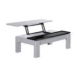 NNEDSZ Table High Gloss Finish Lift Up Top MDF Black & White Colour Interior Storage