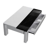 NNEDSZ Table High Gloss Finish Lift Up Top MDF Black & White Colour Interior Storage