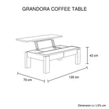 NNEDSZ Table High Gloss Finish Lift Up Top MDF Black & White Colour Interior Storage