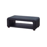 NNEDSZ Coffee Table Upholstered PU Leather in Black Colour with open storage