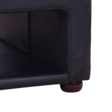 NNEDSZ Coffee Table Upholstered PU Leather in Black Colour with open storage