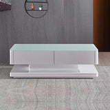 NNEDSZ Coffee Table High Gloss Finish Shiny White Colour with 4 Drawers Storage