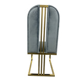 NNEDSZ 2X Dining Chair Stainless Gold Frame & Seat Blue Fabric