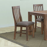 NNEDSZ Wooden Frame Leatherette in Solid Wood Acacia & Veneer Dining Chairs in Chocolate Colour