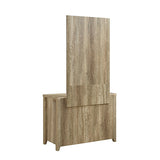NNEDSZ with 3 Storage Drawers in Natural Wood like MDF in Oak Colour with Mirror