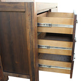 NNEDSZ with 6 Storage Drawers in Solid Acacia & Veneer With Mirror in Chocolate Colour