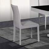NNEDSZ Pieces Dining Suite Dining Table & 6X  White Chairs in Rectangular Shape High Glossy MDF Wooden Base Combination of Black & White Colour