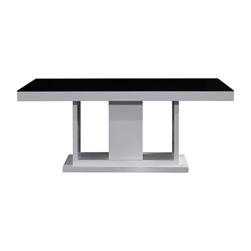NNEDSZ Table in Rectangular Shape High Glossy MDF Wooden Base Combination of Black & White Colour