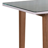 NNEDSZ Table White Top High Glossy Wooden Base