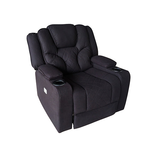 NNEDSZ Recliner Stylish Rhino Fabric Black 1 Seater Lounge Armchair with LED Features