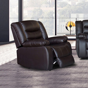 NNEDSZ Seater Recliner Sofa Chair In Faux Leather Lounge Couch Armchair in Brown