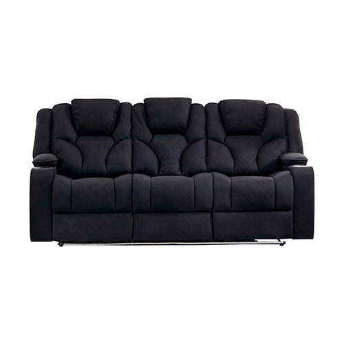 NNEDSZ Seater Electric Recliner Stylish Rhino Fabric Black Lounge Armchair with LED Features