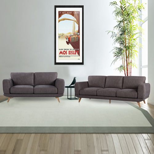 NNEDSZ Seater Sofa Brown Fabric Lounge Set for Living Room Couch with Solid Wooden Frame