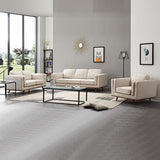 NNEDSZ Seater Sofa Beige Fabric Lounge Set for Living Room Couch with Wooden Frame