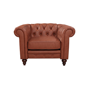 NNEDSZ Seater Brown Sofa Armchair for Lounge Chesterfireld Style Button Tufted in Faux Leather