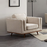 NNEDSZ Seater Armchair Sofa Modern Lounge Accent Chair in Beige Fabric with Wooden Frame