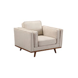 NNEDSZ Seater Armchair Sofa Modern Lounge Accent Chair in Beige Fabric with Wooden Frame