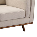 NNEDSZ Seater Armchair Sofa Modern Lounge Accent Chair in Beige Fabric with Wooden Frame