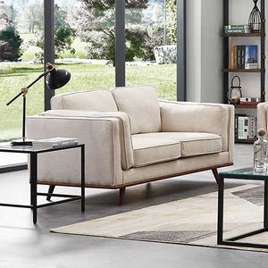 NNEDSZ Seater Sofa Beige Fabric Modern Lounge Set for Living Room Couch with Wooden Frame