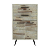 NNEDSZ 4 Drawers Tallboy Storage Cabinet Wood