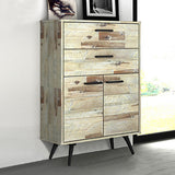 NNEDSZ 4 Drawers Tallboy Storage Cabinet Wood