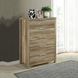 NNEDSZ with 5 Storage Drawers Natural Wood like MDF in Oak Colour