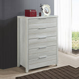 NNEDSZ with 5 Storage Drawers Natural Wood like MDF in White Ash Colour