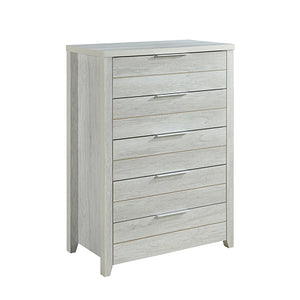 NNEDSZ with 5 Storage Drawers Natural Wood like MDF in White Ash Colour