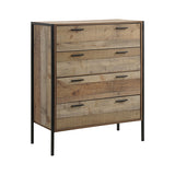 NNEDSZ 4 Storage Drawers Natural Wood Like Particle board Construction in Oak Colour