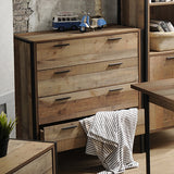 NNEDSZ 4 Storage Drawers Natural Wood Like Particle board Construction in Oak Colour