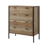 NNEDSZ 4 Storage Drawers Natural Wood Like Particle board Construction in Oak Colour