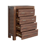 NNEDSZ with 4 Storage Drawers Solid Wooden Assembled in Chocolate Colour