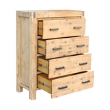 NNEDSZ with 4 Storage Drawers Solid Wooden Assembled in Oak Colour
