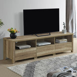 NNEDSZ Cabinet 3 Storage Drawers with Shelf Natural Wood like MDF Entertainment Unit in Oak Colour