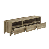 NNEDSZ Cabinet 3 Storage Drawers with Shelf Natural Wood like MDF Entertainment Unit in Oak Colour
