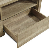 NNEDSZ Cabinet 3 Storage Drawers with Shelf Natural Wood like MDF Entertainment Unit in Oak Colour