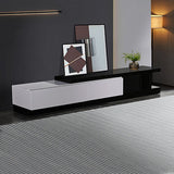 NNEDSZ Cabinet with 2 Storage Drawers With High Glossy Assembled Entertainment Unit in Black & White colour