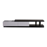 NNEDSZ Cabinet with 2 Storage Drawers With High Glossy Assembled Entertainment Unit in Black & White colour