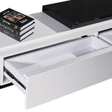 NNEDSZ Cabinet with 2 Storage Drawers With High Glossy Assembled Entertainment Unit in Black & White colour