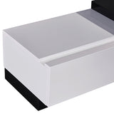 NNEDSZ Cabinet with 2 Storage Drawers With High Glossy Assembled Entertainment Unit in Black & White colour