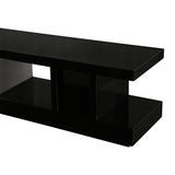 NNEDSZ Cabinet with 2 Storage Drawers With High Glossy Assembled Entertainment Unit in Black & White colour