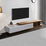 NNEDSZ Cabinet with 2 Storage Drawers With High Glossy Assembled Entertainment Unit in White Ash colour