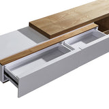 NNEDSZ Cabinet with 2 Storage Drawers With High Glossy Assembled Entertainment Unit in White Ash colour